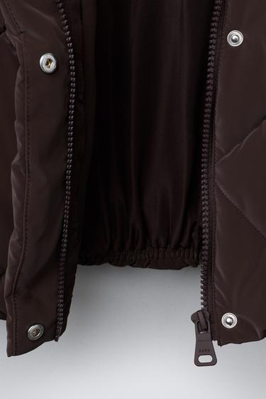 RUBBERISED PUFFER JACKET - Brown by Zara - Image 6