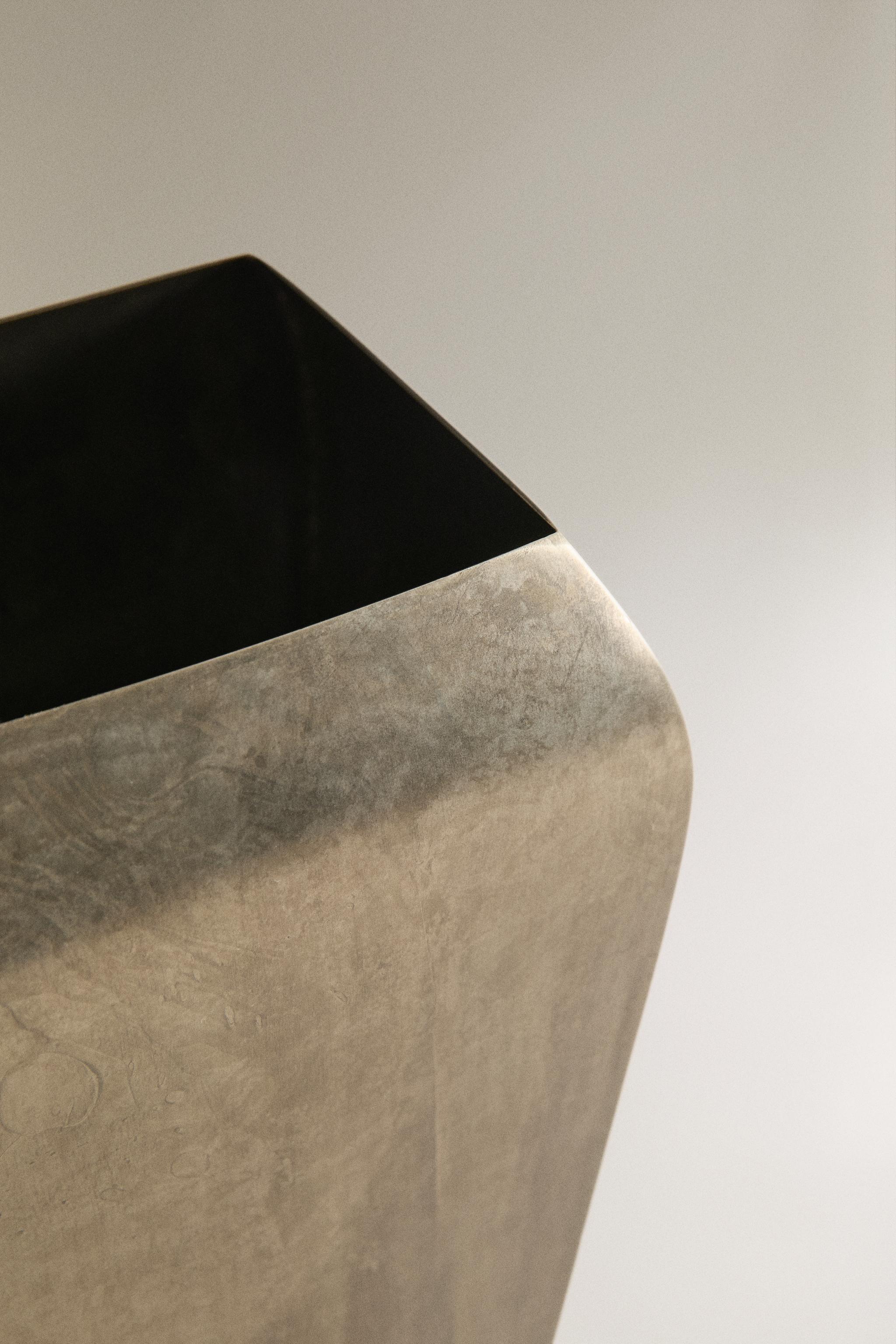AGED METAL VASE