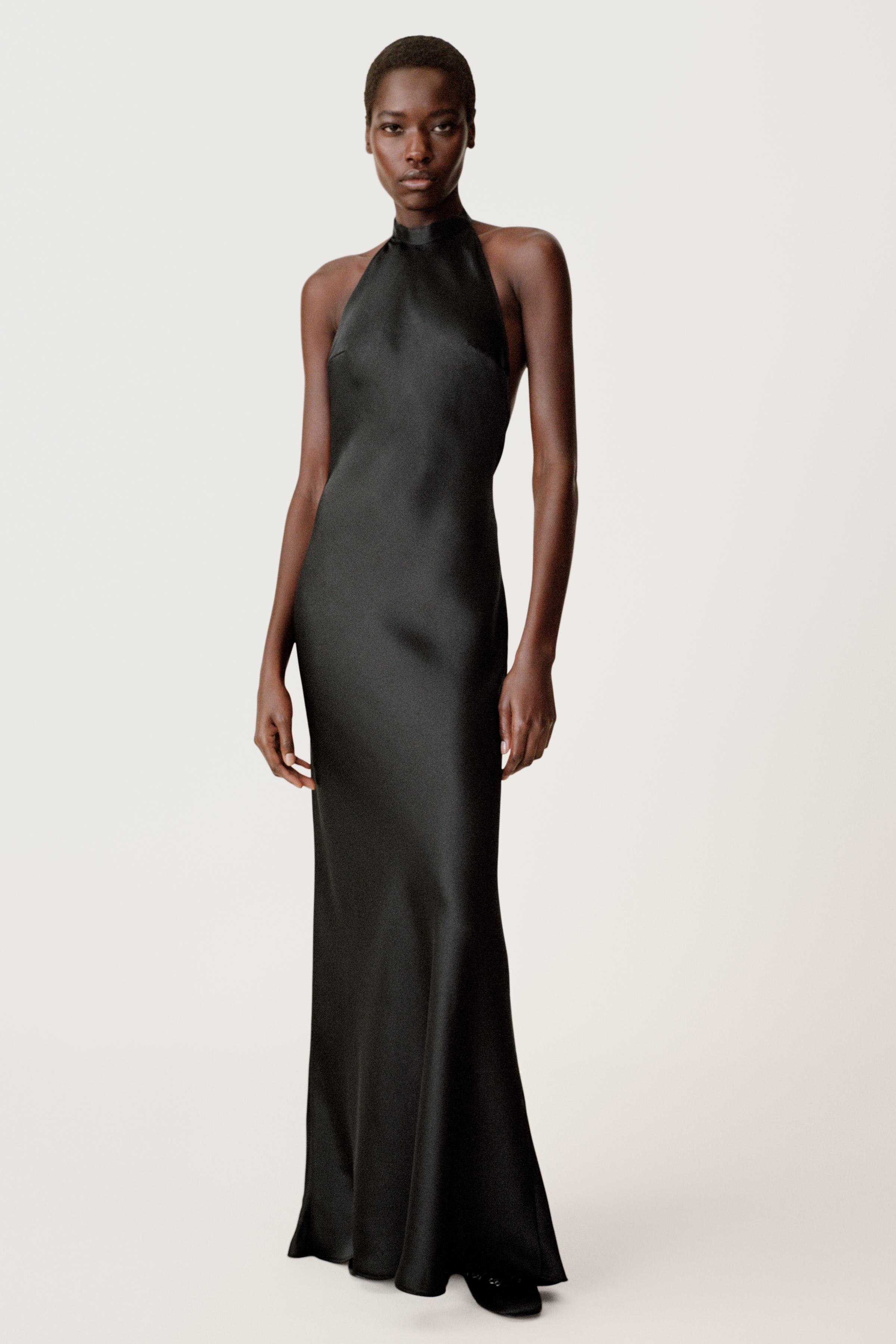 SATIN HALTER DRESS 50TH ANNIVERSARY