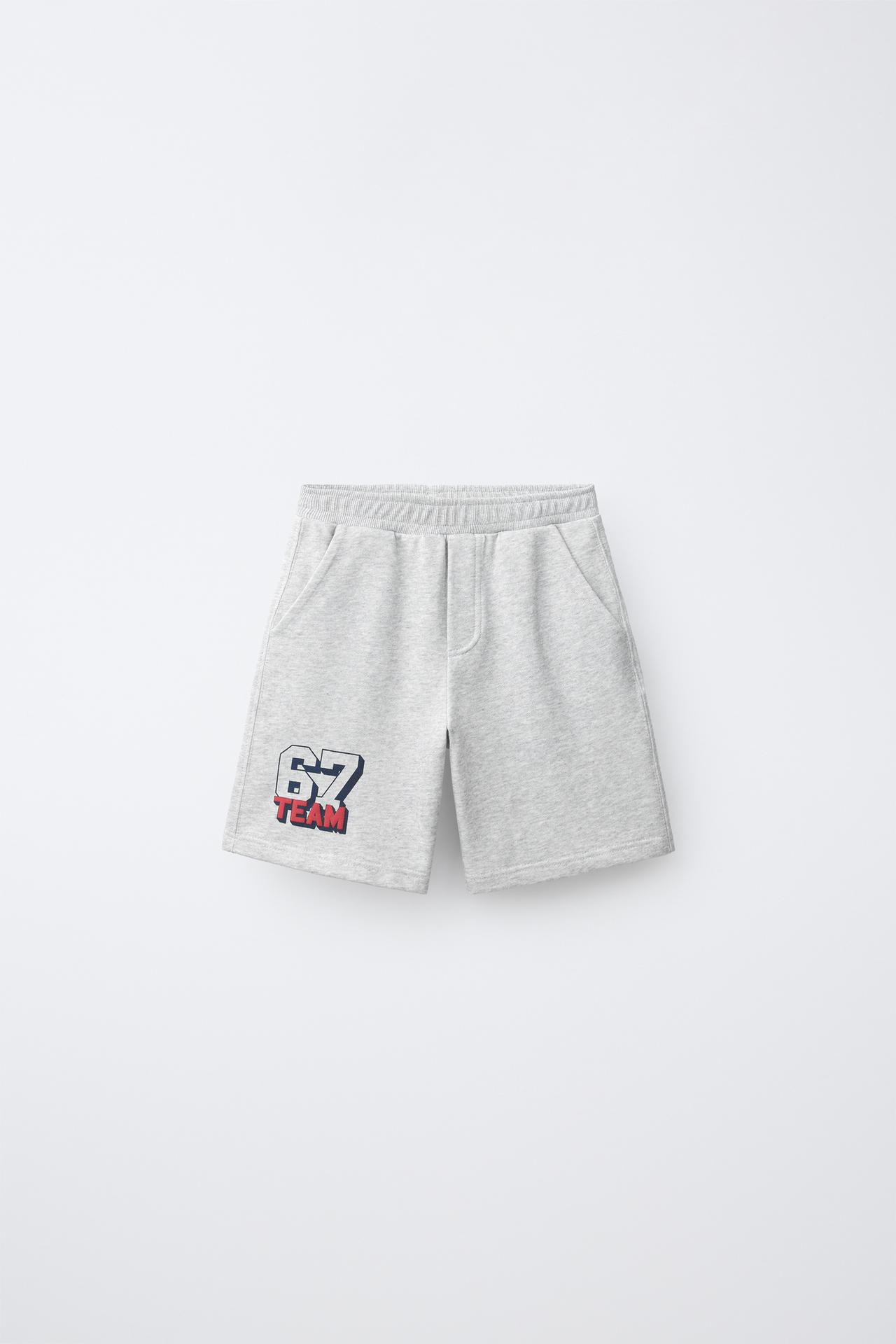 TEAM SIX SEVEN PLUSH SHORTS — Gray marl