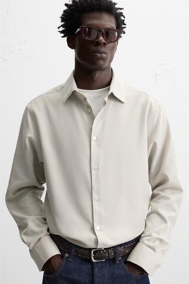EASY CARE TEXTURED SHIRT - Stone by Zara