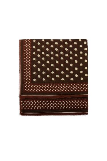 PAÑUELO LUNARES - Marrón de Zara