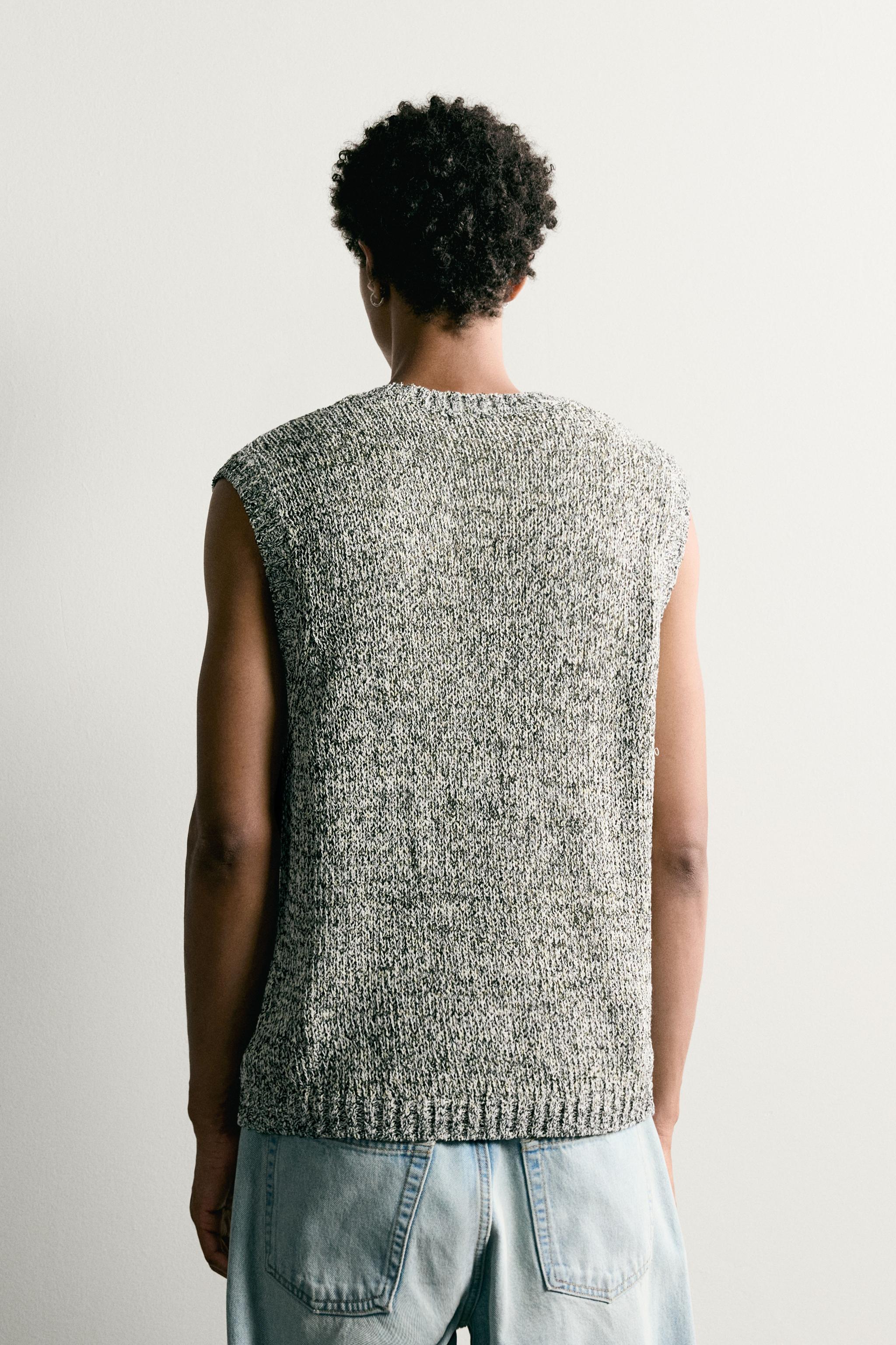 Мужские жилеты Zara TEXTURED KNIT VEST — фото 3