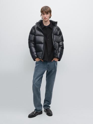 Chaqueta acolchada satinada water repellent - Marino de Zara - Imagen 0