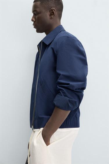 REGULAR FIT BOMBER JACKET - Blue by Zara - Image 6