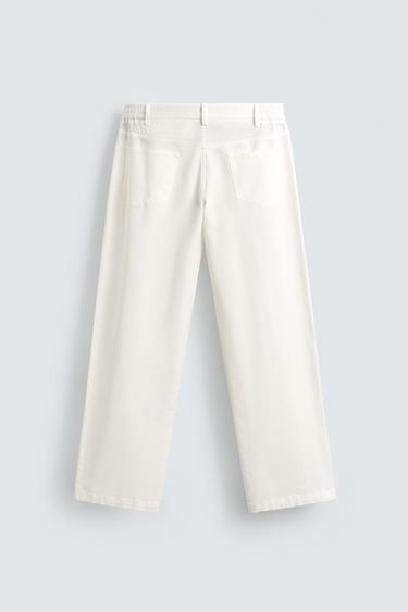 PANTALON FLUIDE COUPE DÉCONTRACTÉE - Blanc de Zara - Image 6
