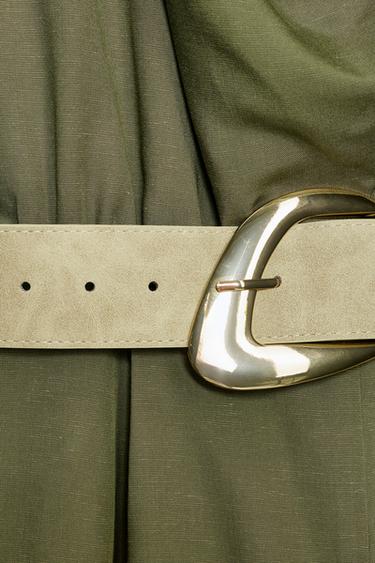 LONG JUMPSUIT WITH BELT - Light khaki by Zara - Image 7