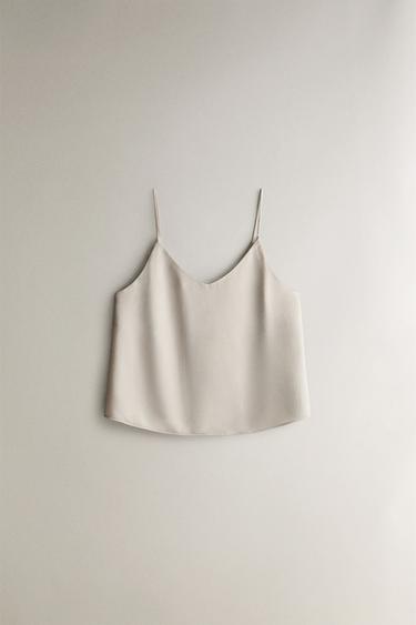 UNIFARBENES SATINTOP - Perlgrau von Zara