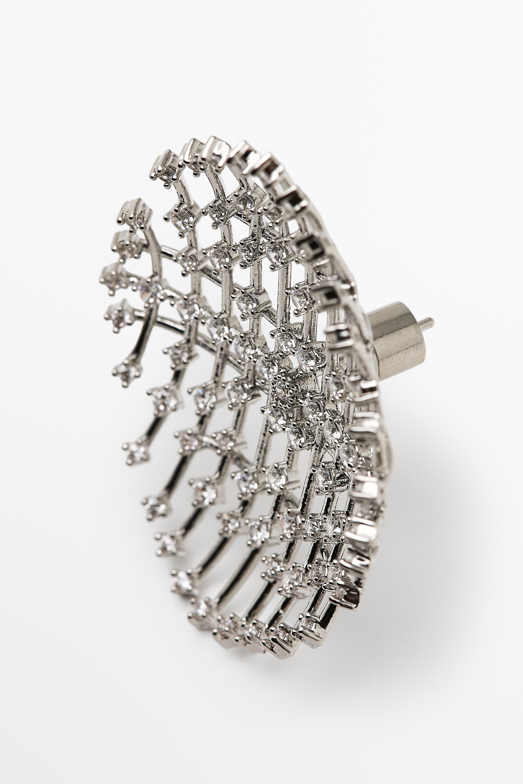Geometric rhinestone hoop earrings
