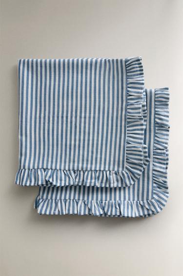 Zara COTTON NAPKINS WITH RUFFLES (PACK OF 2) - Blue