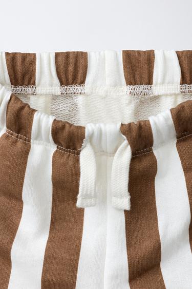 SHORT EN MOLLETON À RAYURES MICKEY MOUSE © DISNEY - Écru / Marron de Zara - Image 2