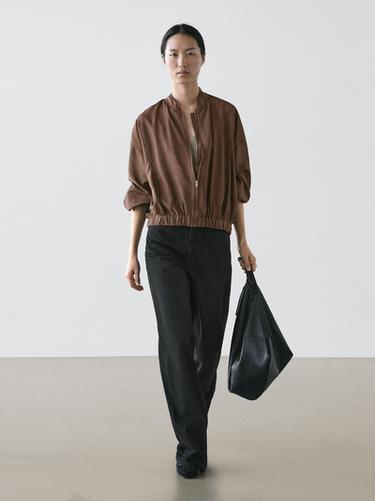 Zara Flowing bomber jacket - Brown
