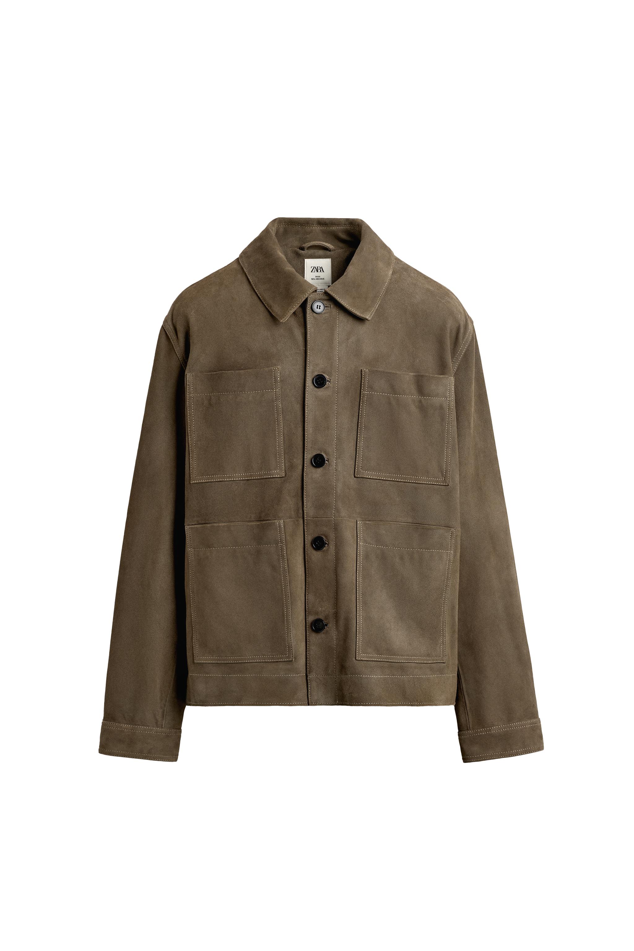 LIMITED EDITION ポケット付きスエードレザージャケット - グレー