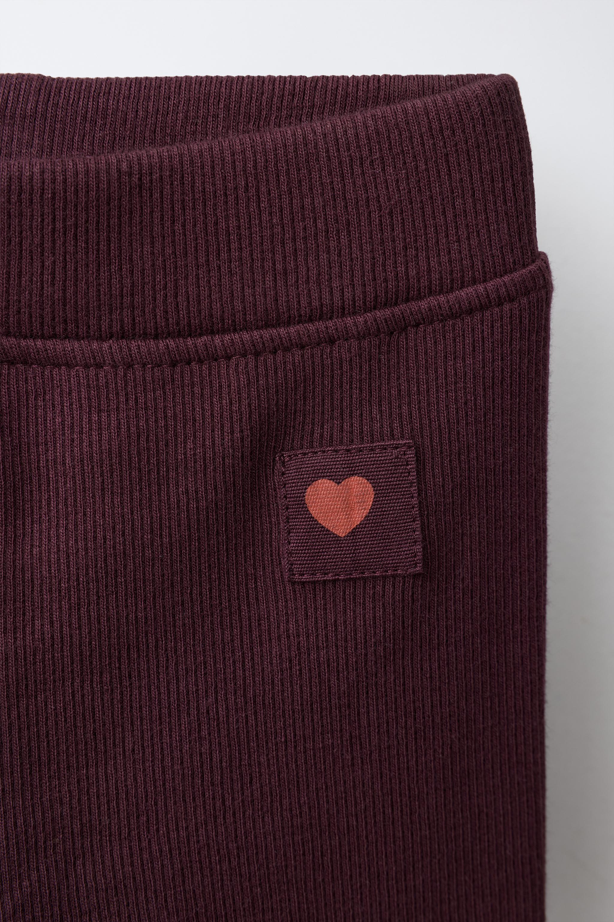 RIBBED LEGGINGS WITH LABEL