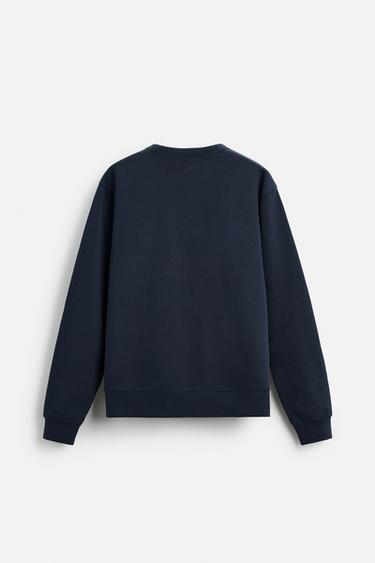 SWEAT COL ROND BASIQUE - Bleu marine de Zara - Image 6