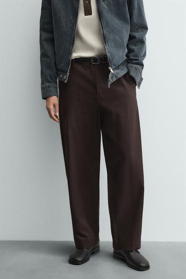 CALÇA BALLOON FIT ESTRUTURADA - Grená da Zara