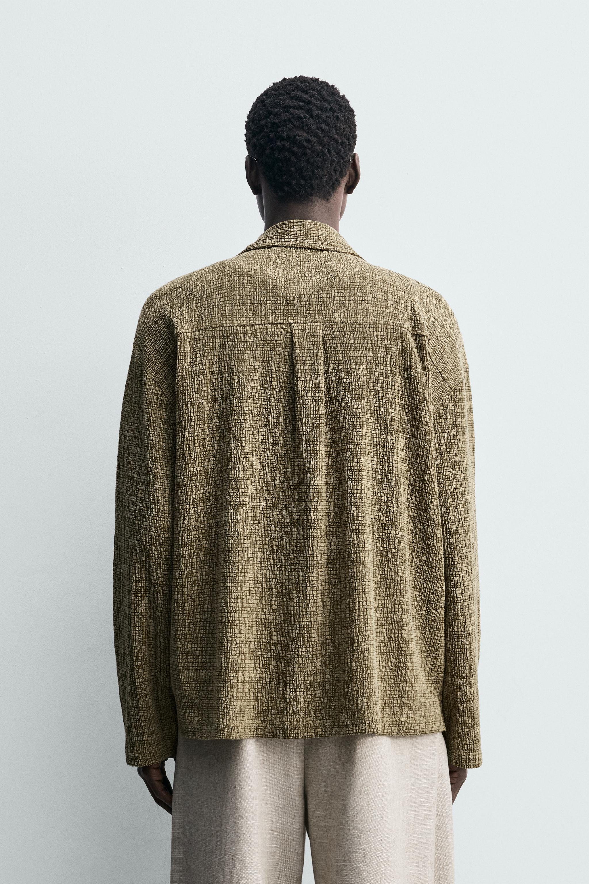 BURUŞUK GÖRÜNÜMLÜ DOKULU GÖMLEK