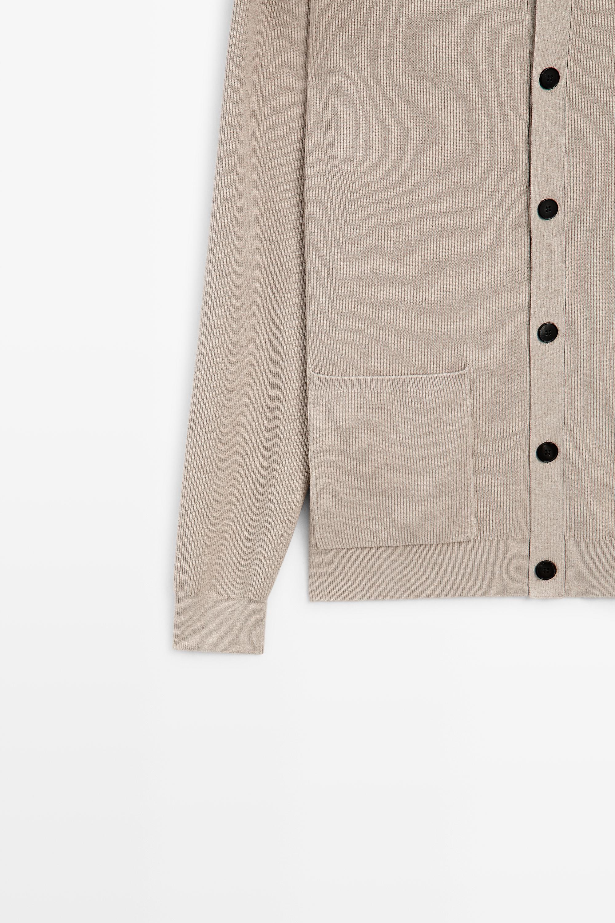 Cardigan en maille 100 % coton à poches