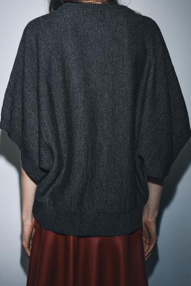 WIDE SLEEVE KNIT SWEATER - Grey by Zara - Image 2