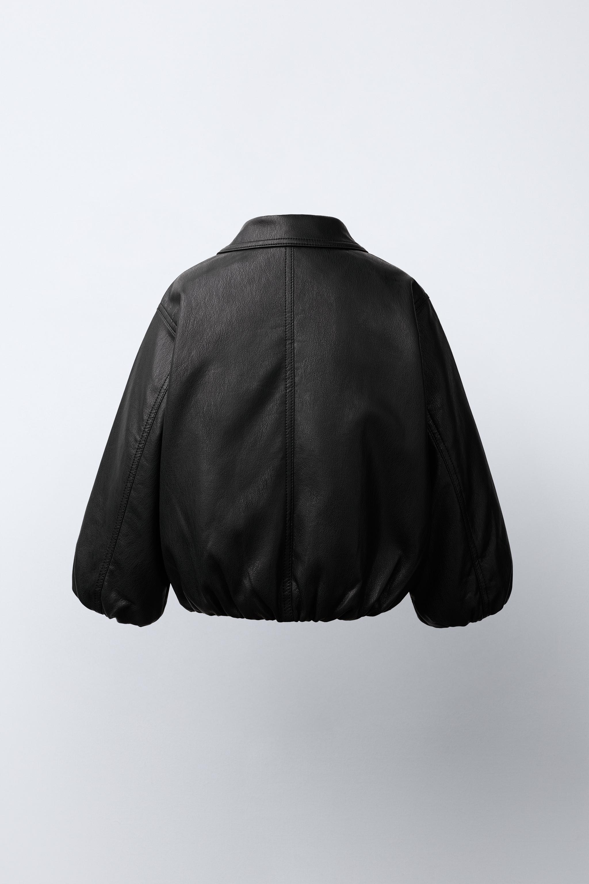 FAUX LEATHER BOMBER JACKET