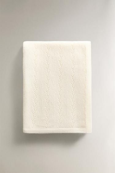 PLAID ENFANT CACHEMIRE TRICOT - Écru de Zara - Image 3