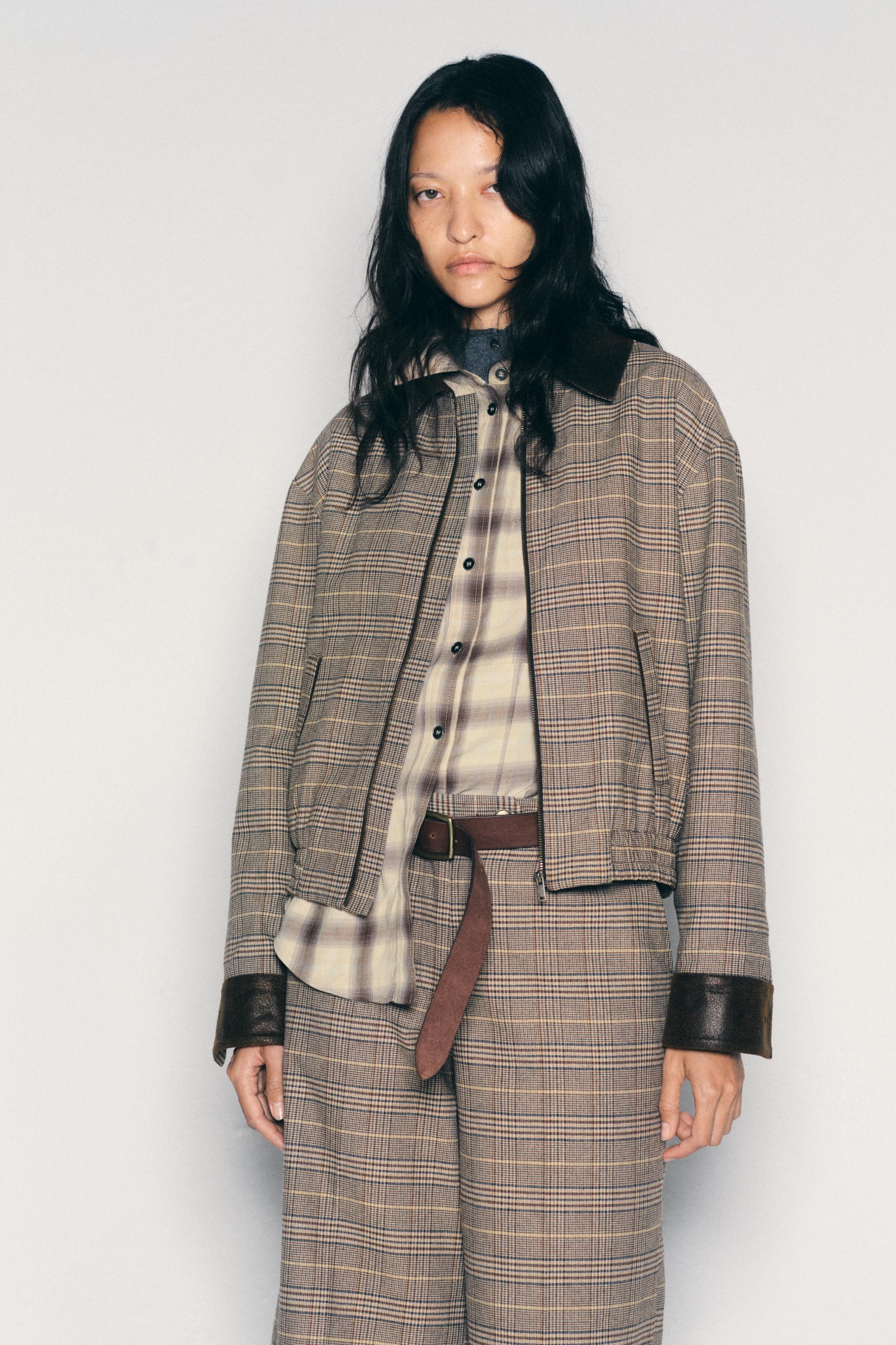COMBINED CHECKERED BOMBER JACKET