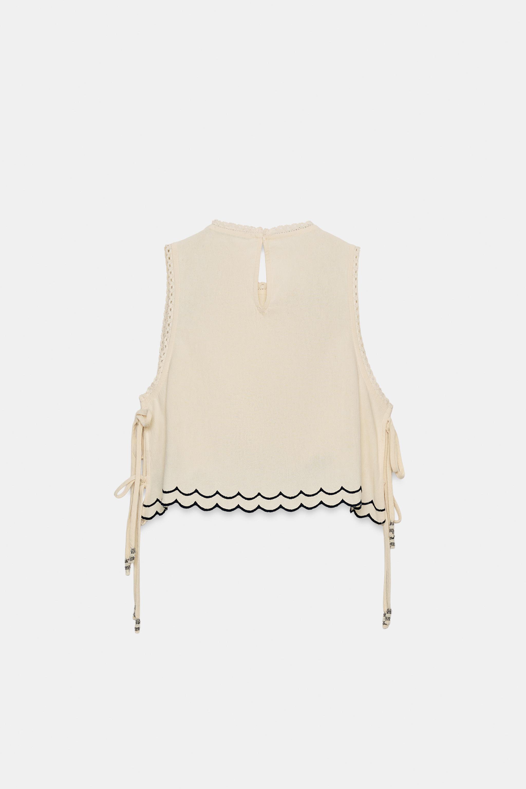 EMBROIDERED BEADED TOP