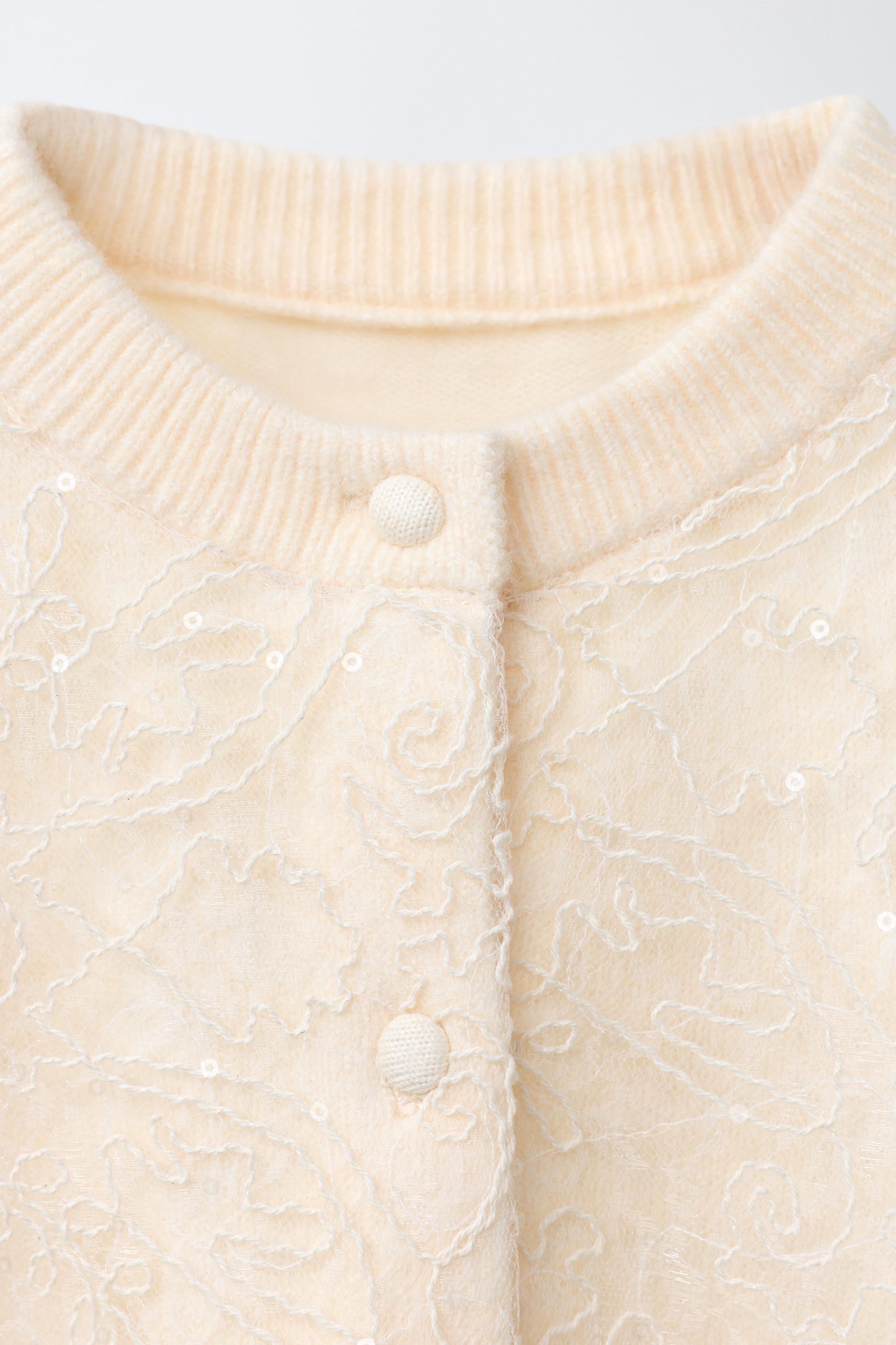 GILET EN MAILLE TULLE ET PAILLETTES