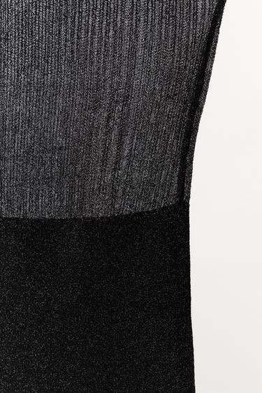 TOP EN MAILLE AVEC FIL MÉTALLISÉ - Bleu nuit de Zara - Image 4