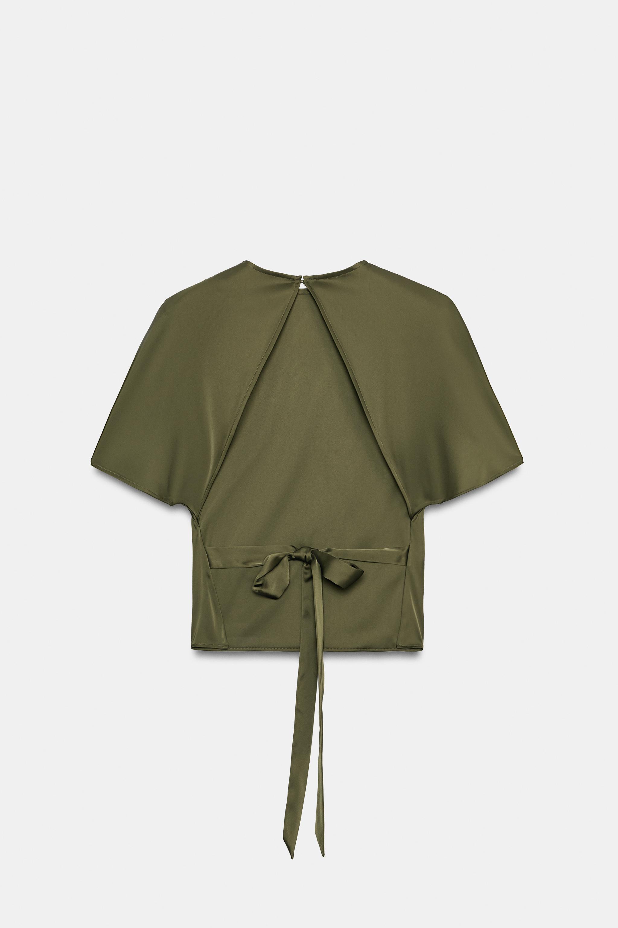 SATIN TOP WITH SHOULDER PADS AND STRAPS