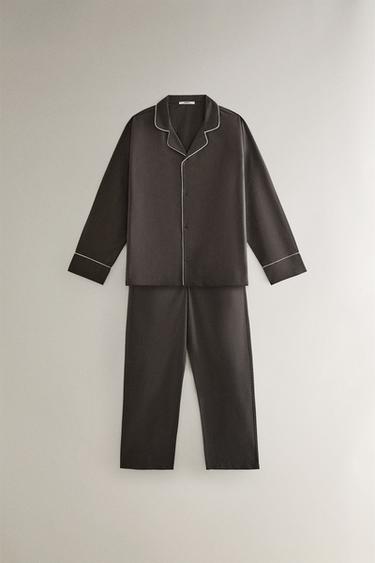 PANTALON POPELINE - Gris foncé de Zara - Image 3