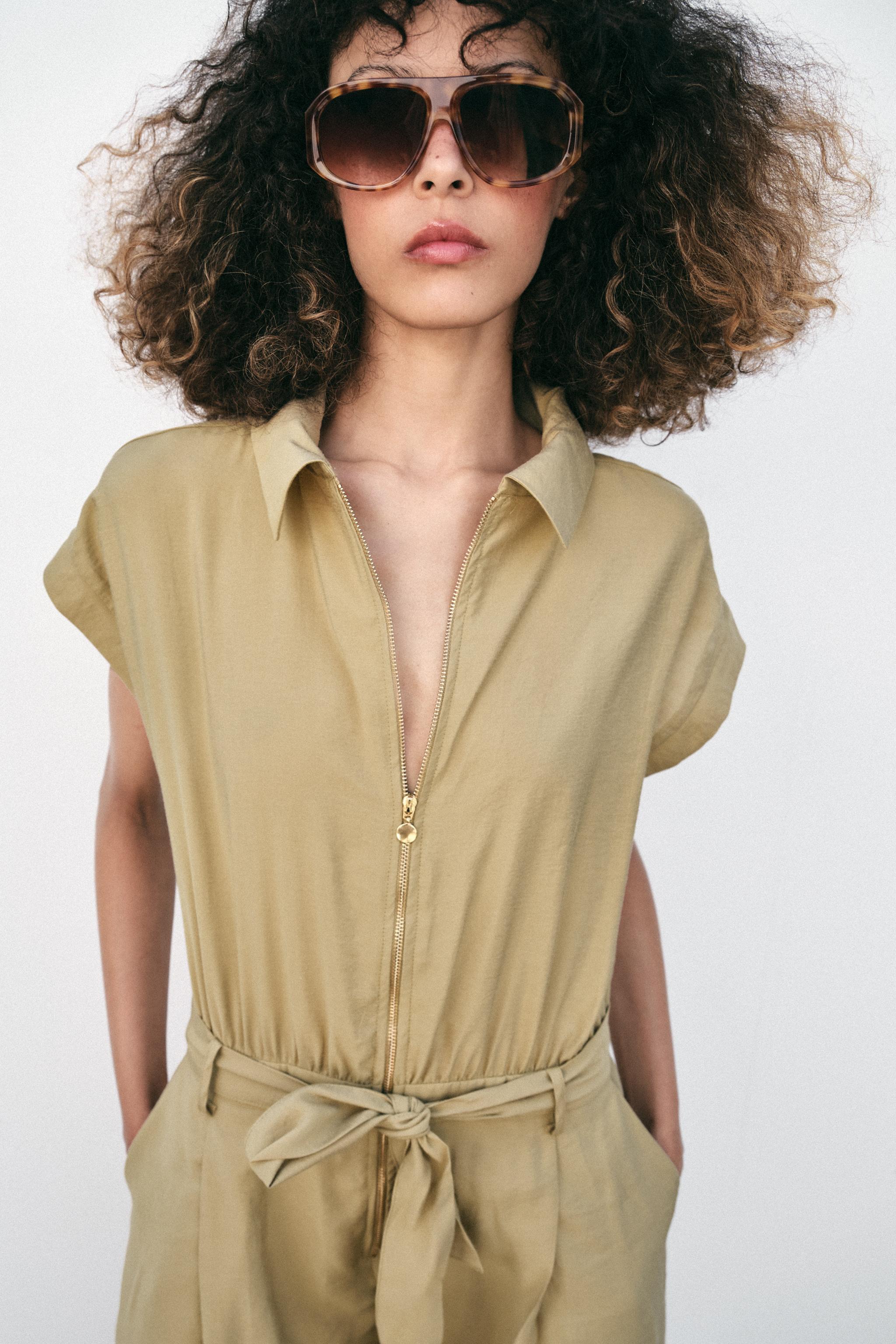 Belted Zip-Front Jumpsuit