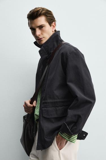 PARKA REGULAR FIT EN COTON - Bleu marine foncé de Zara - Image 6