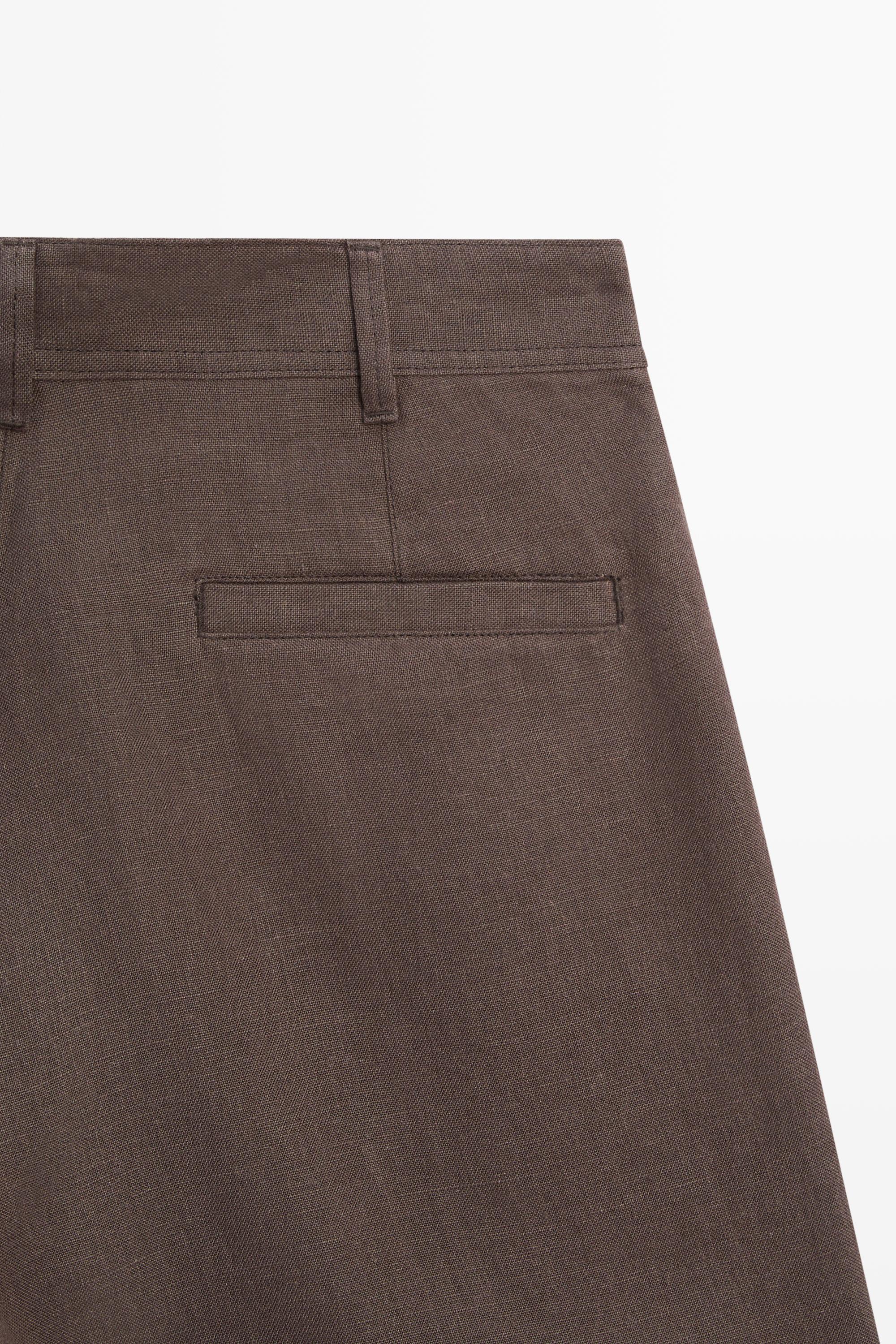 100% linen short Bermuda shorts