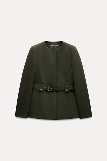 SAKO S ŠIROKÝM PÁSKEM - Khaki od Zara