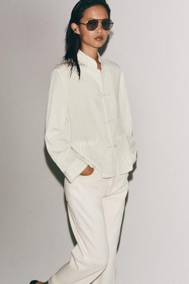 CHEMISE À RAYURES BRANDENBOURGS ZW COLLECTION - Écru de Zara - Image 4