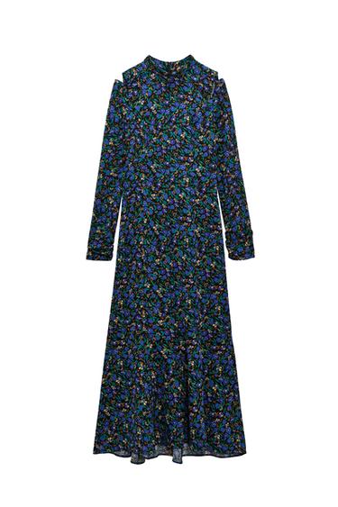FLORAL-PRINT CUT-OUT DRESS
