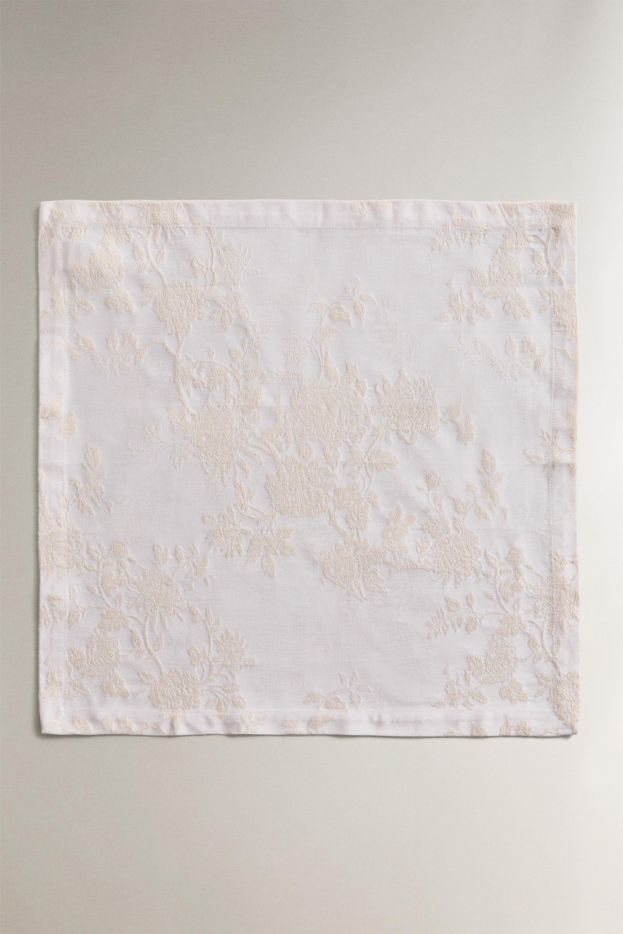 JACQUARD COTTON NAPKIN PACK (PACK OF 2) — Beige