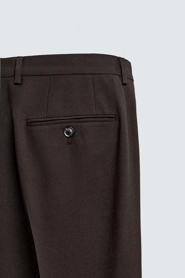 PANTALON DE COSTUME AVEC LAINE - Marron de Zara - Image 8