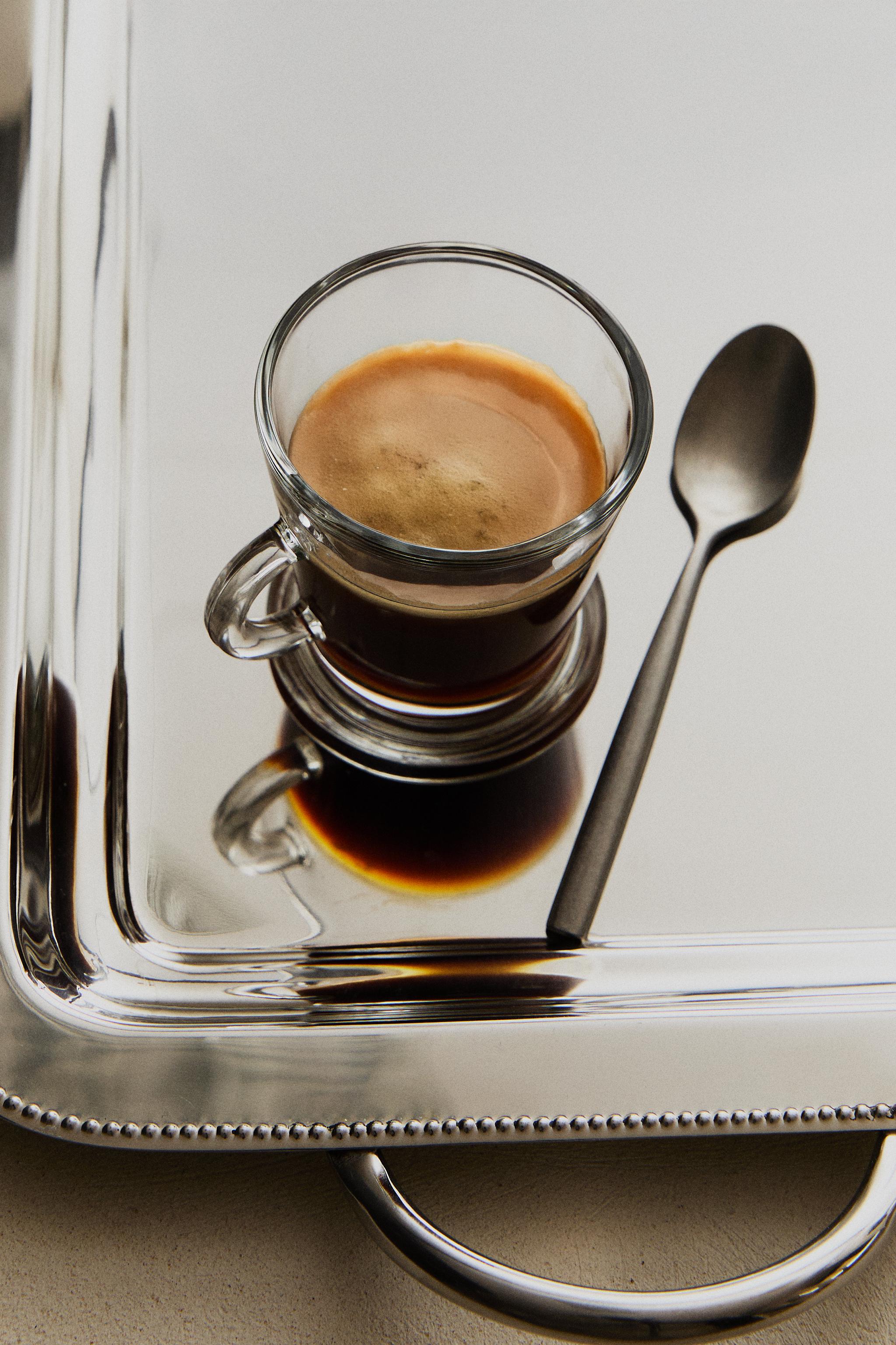 TRANSPARENT GLASS CAPPUCCINO CUP — Transparent