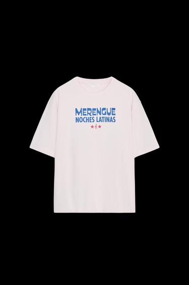 Zara TEXT PRINTED T-SHIRT - Pink
