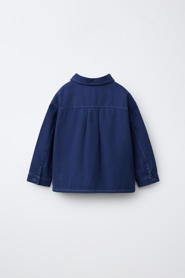 OVERSHIRT WITH HEART PATCH - Ink blue by Zara - Image 1