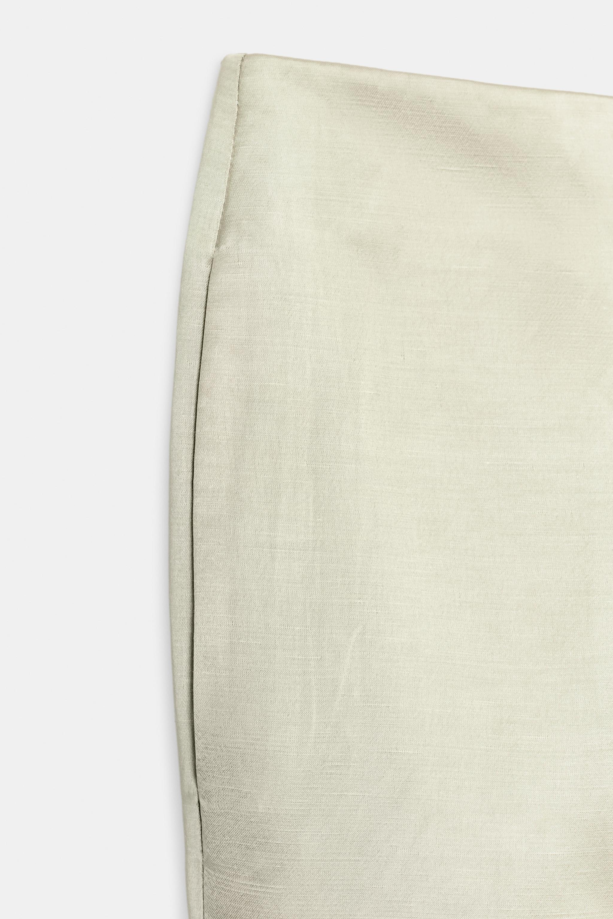 Женские брюки Zara ZW COLLECTION LINEN BLEND STRAIGHT-LEG TROUSERS — фото 11