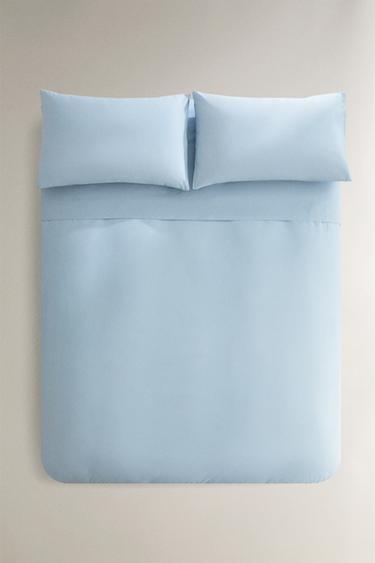 PERCALE DUVET COVER (200 THREAD COUNT) - Light blue by Zara - Image 0