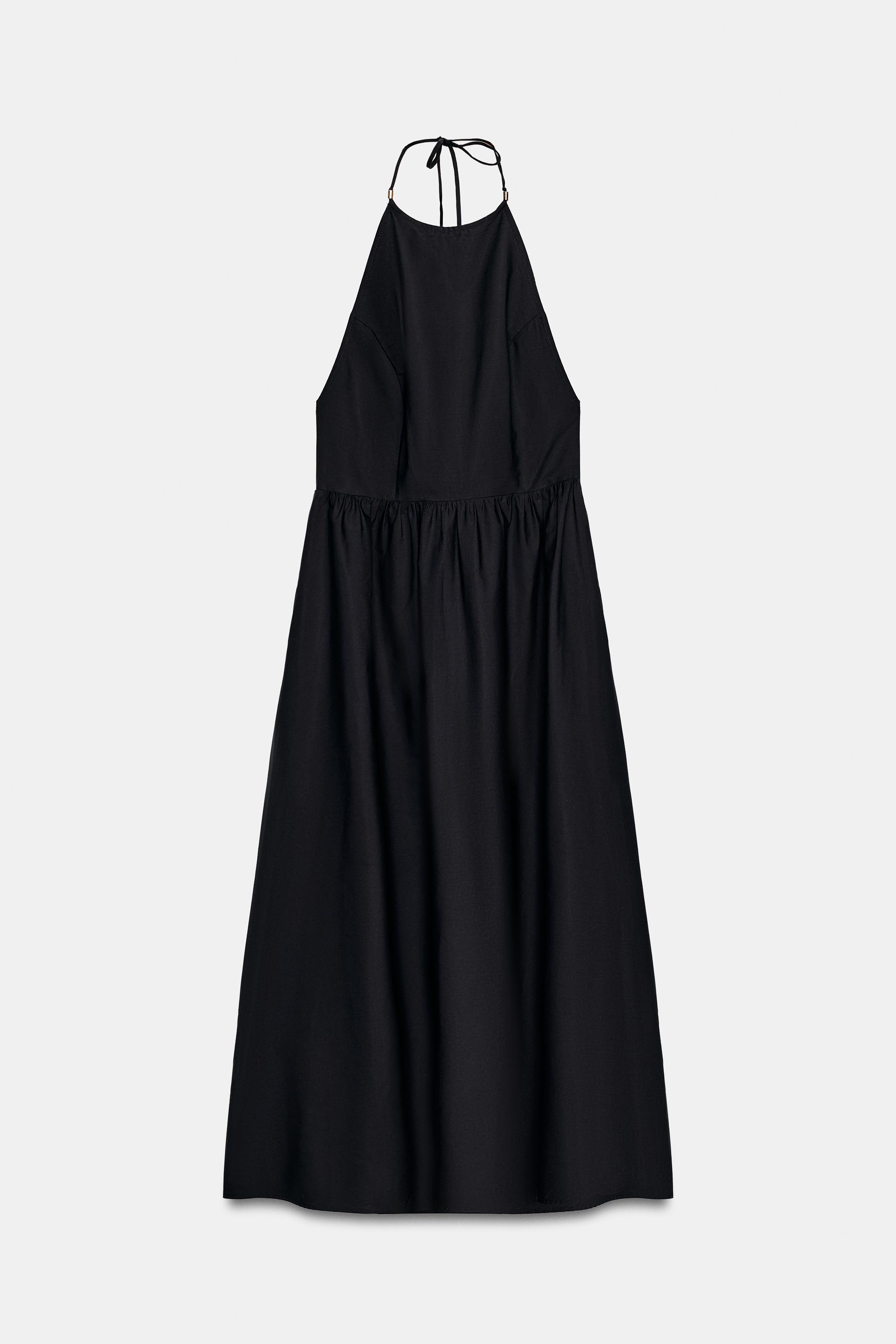 Женские платья Zara POPLIN MIDI DRESS — фото 6