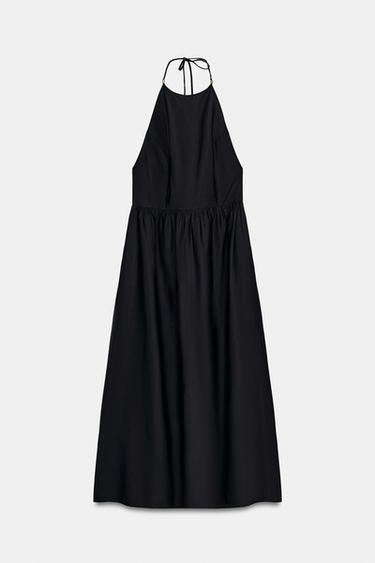 POPLIN MIDI DRESS - Black by Zara
