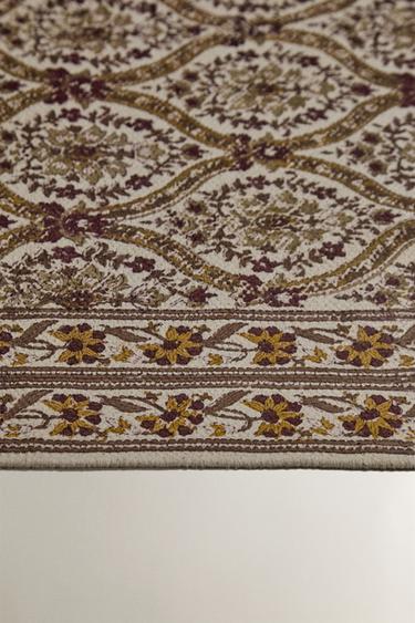 PAISLEY PRINT COTTON RUG - Burgundy by Zara - Image 2