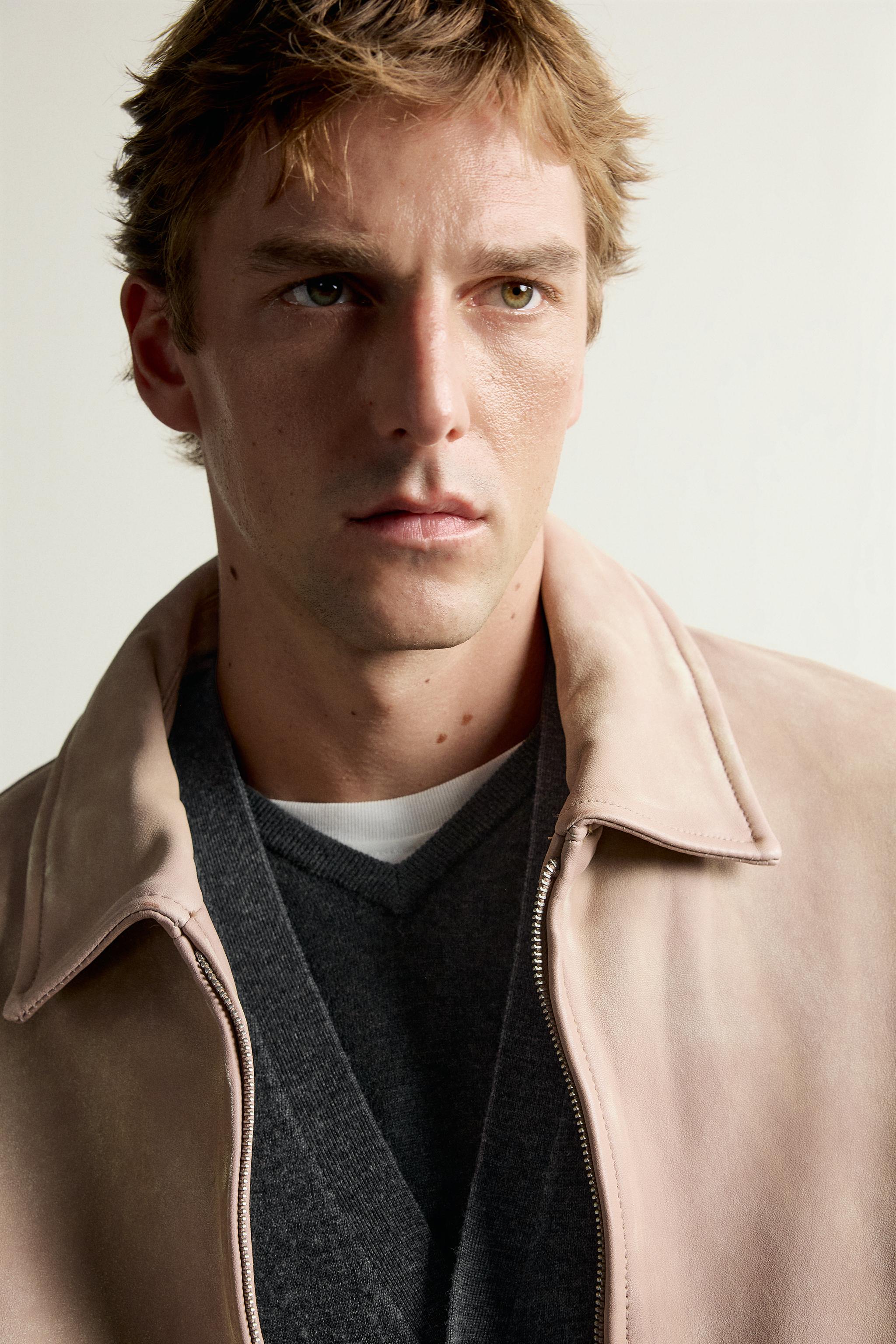 WASHED EFFECT LEATHER JACKET