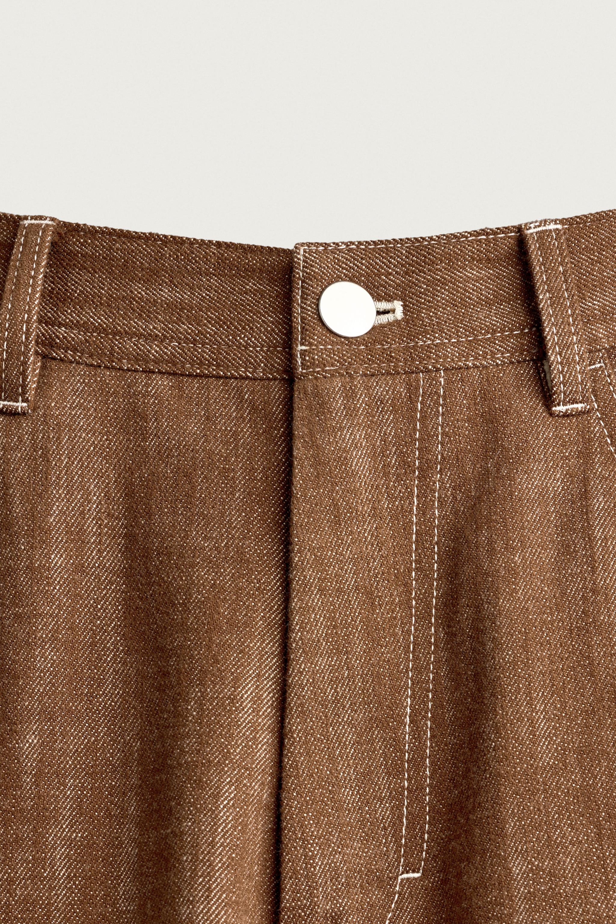 Мужские брюки Zara RELAXED FIT TOPSTITCHED PANTS — фото 9