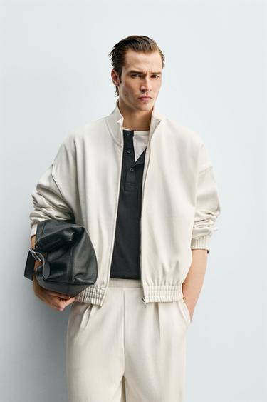 INTERLOCK ZIP-UP SWEATSHIRT - Ecru by Zara